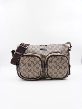CN43 💟 Gucci GG Supreme Double Pocket Crossbody bag